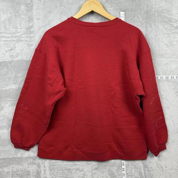 VTG 90s Russell Athletic Sweatshirts Made in USA Soild Y2K Adult Sz L Red Relax - Picture 4 of 10
